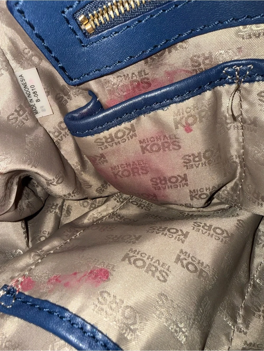 Michael Kors Astor Leather hobo bag in navy blue leather